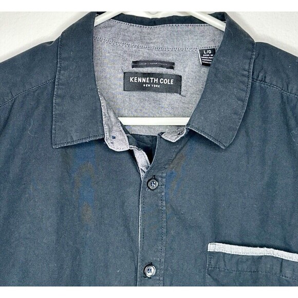 Kenneth Cole Reaction Men’s Shirt Button Up Black Sz Large‎ - Picture 7 of 8